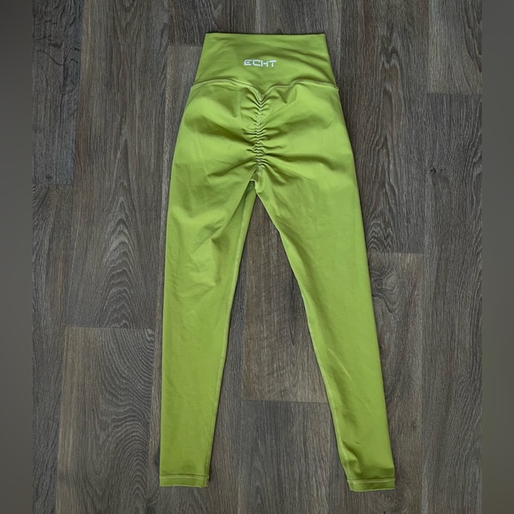 ECHT lime Green Seamless Scrunch Leggings High Rise Size XS - Picture 4 of 5